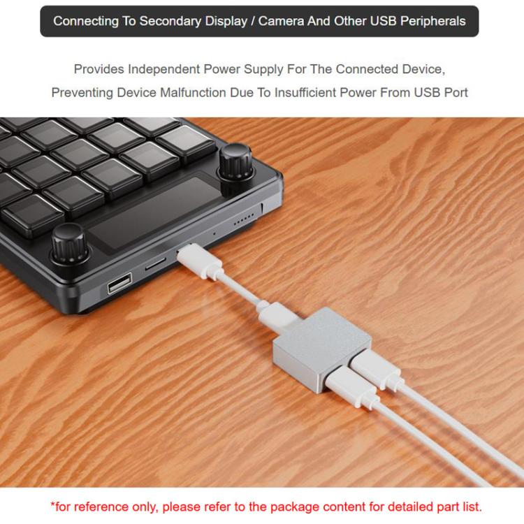 Type-C Power And Signal Splitter CNC Aluminum Alloy Case With Indicator, Waveshare 33502