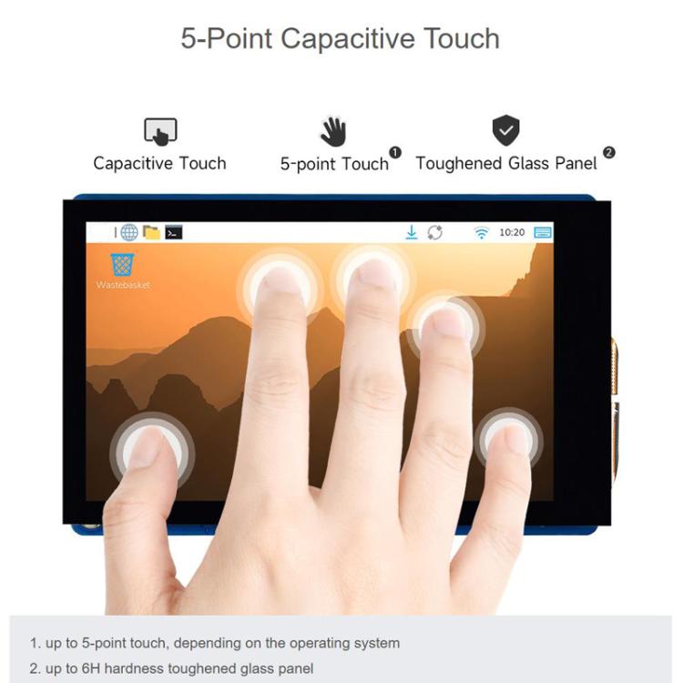 For Raspberry Pi WAVESHARE 3.5 inch DSI Capacitive Touch Display 5-Point Touch 480x800 Pixels IPS Display Panel