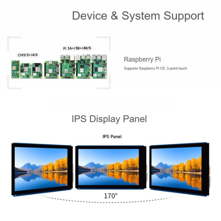 For Raspberry Pi WAVESHARE 3.5 inch DSI Capacitive Touch Display 5-Point Touch 480x800 Pixels IPS Display Panel