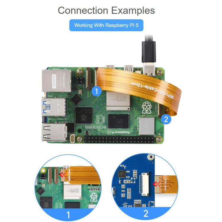 For Raspberry Pi WAVESHARE 3.5 inch DSI Capacitive Touch Display 5-Point Touch 480x800 Pixels IPS Display Panel