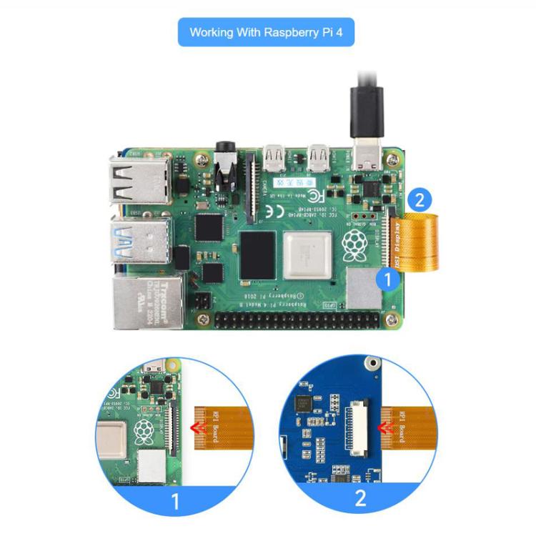 For Raspberry Pi WAVESHARE 3.5 inch DSI Capacitive Touch Display 5-Point Touch 480x800 Pixels IPS Display Panel