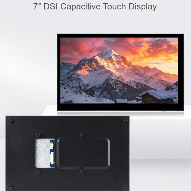 7 Inch DSI Capacitive Touch Display, 1024 X 600 Pixels, IPS Panel, 5-Point Touch Supports Backlight Adjustment Via Software, 33259