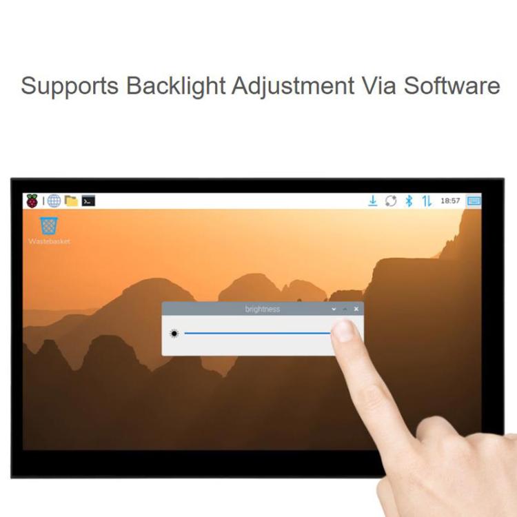 7 Inch DSI Capacitive Touch Display, 1024 X 600 Pixels, IPS Panel, 5-Point Touch Supports Backlight Adjustment Via Software, 33259