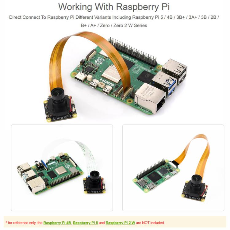 WAVESHARE IMX327 2MP IR-CUT Camera, Starlight Camera Sensor, Compatible With Raspberry Pi Series Boards, 33322