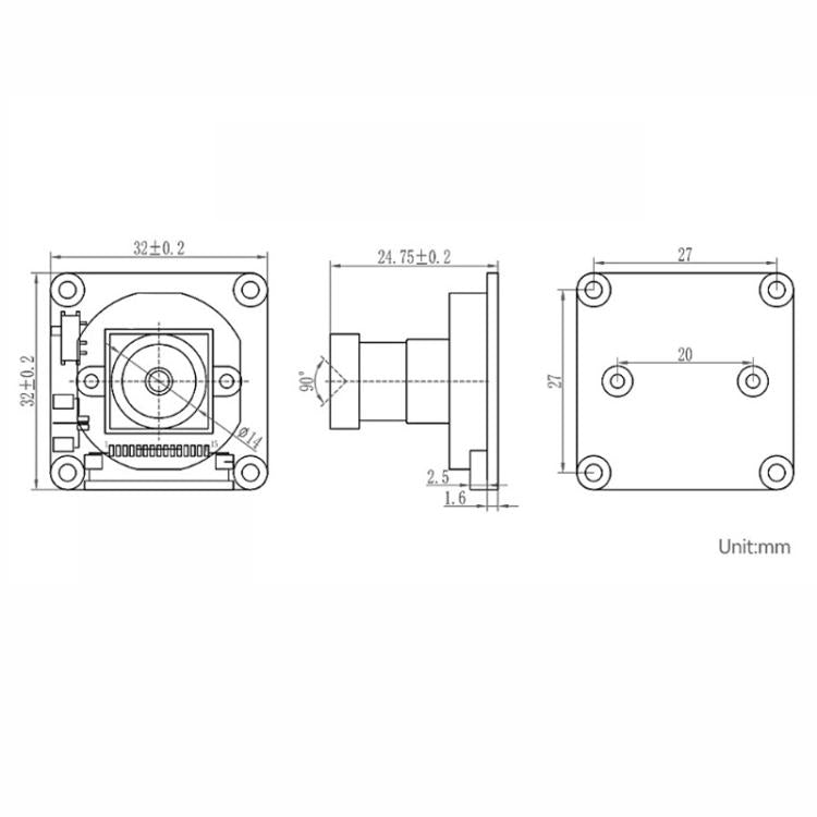 WAVESHARE IMX327 2MP IR-CUT Camera, Starlight Camera Sensor, Compatible With Raspberry Pi Series Boards, 33322