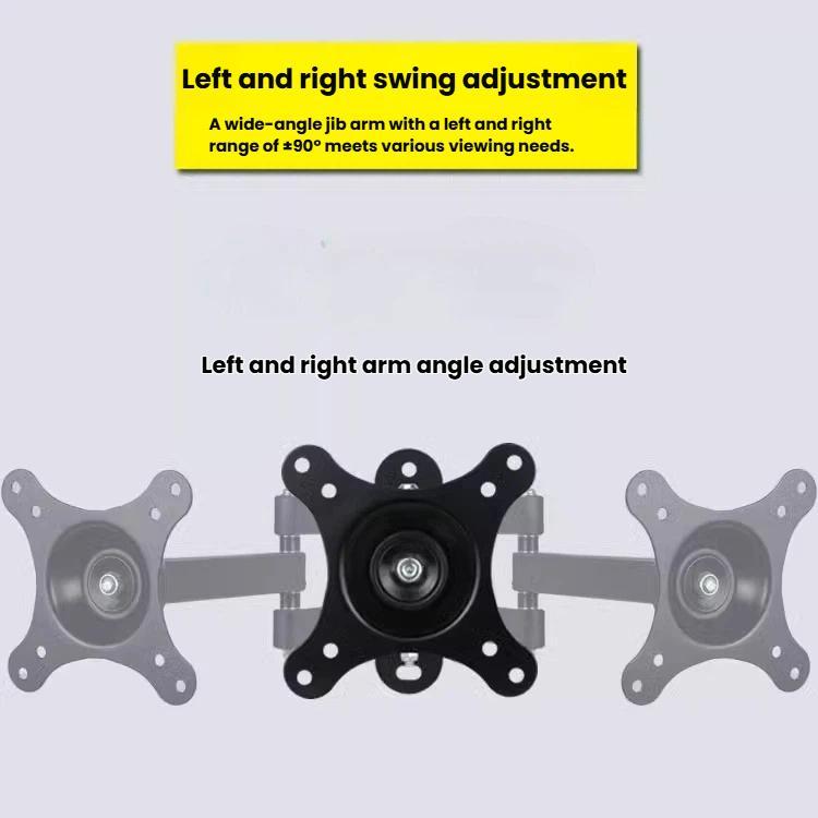 Telescopic Rotating Monitor Mount Wall Bracket for 10-24 Inch TV LCD Screens, 116B