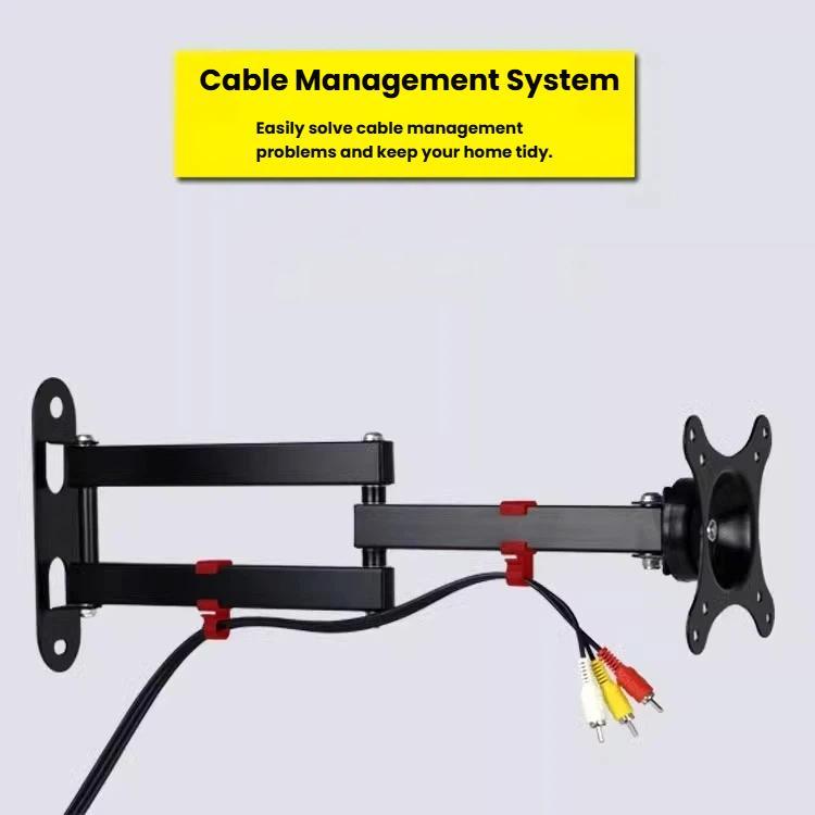 Telescopic Rotating Monitor Mount Wall Bracket for 10-24 Inch TV LCD Screens, 116B