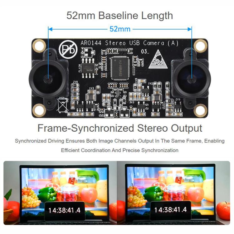 WAVESHARE AR0144 2MP Stereo USB Camera Module, 32695