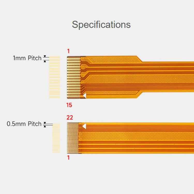 Waveshare For Raspberry Pi 5 CSI FPC Flexible Cable B 22PIN To 15PIN Suitable For CSI Cameras, 200mm, 300mm, 500mm