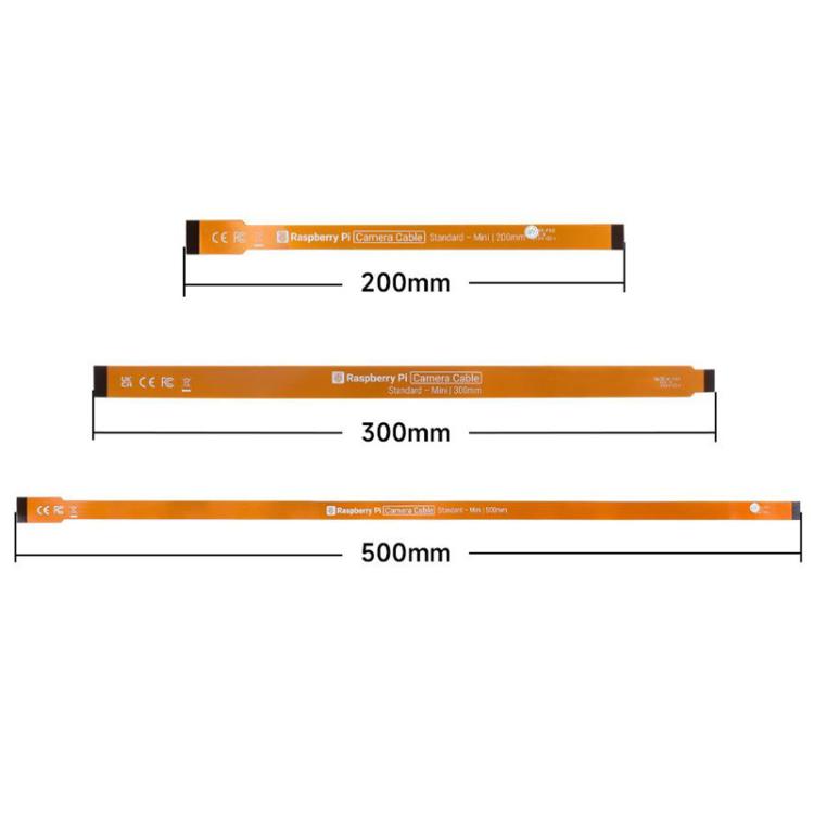 Waveshare For Raspberry Pi 5 CSI FPC Flexible Cable 22Pin To 15Pin For CSI Camera Modules, 200mm, 300mm, 500mm