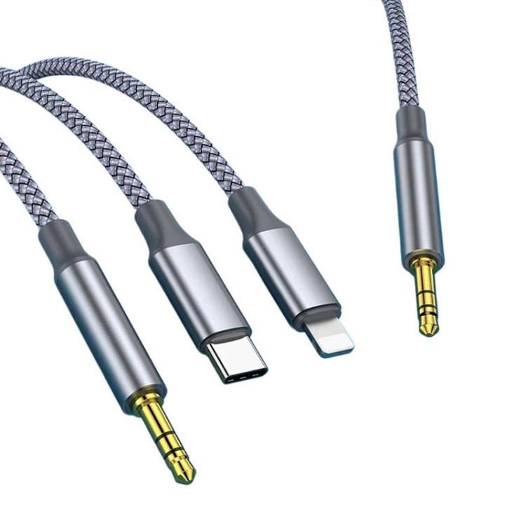 3 In 1 3.5mm Audio Cable Speaker Adapter, 1.3m, 2m