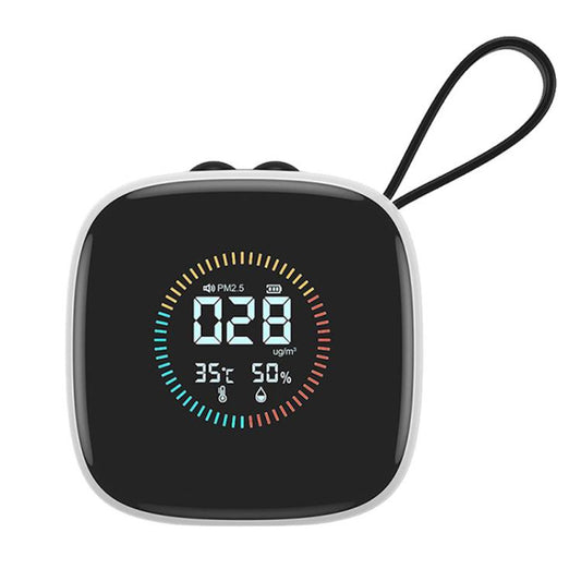 Mini PM2.5 Detector with Temperature & Humidity Monitor with Rechargeable Battery, Real-time LCD Display, DM1210A