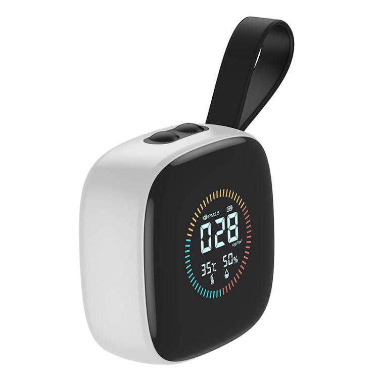 Mini PM2.5 Detector with Temperature & Humidity Monitor with Rechargeable Battery, Real-time LCD Display, DM1210A