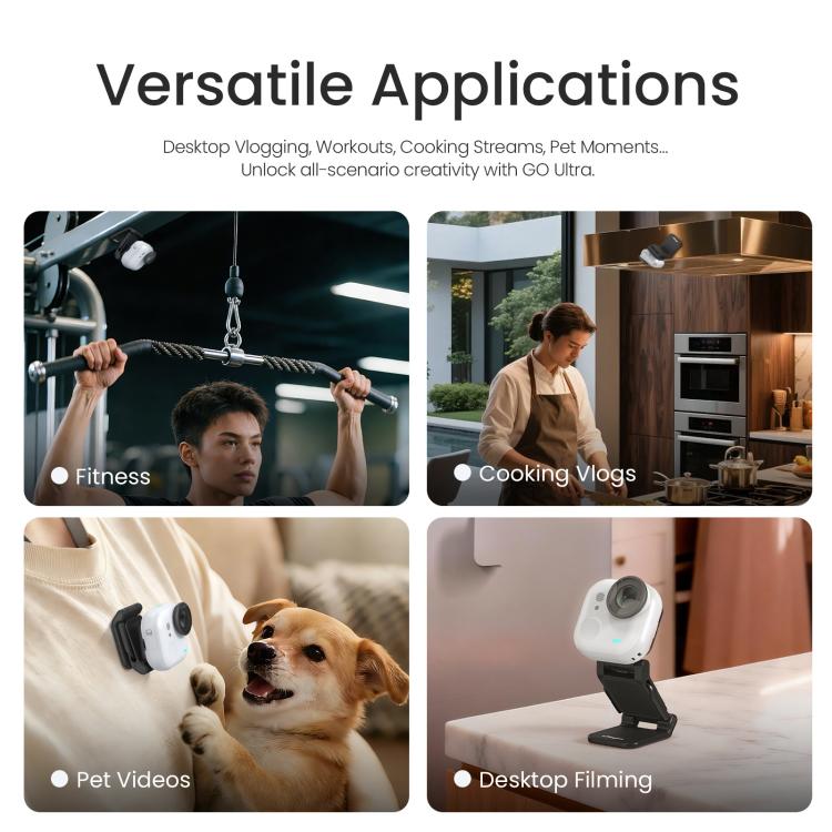 For Insta360 GO Ultra Magnetic Easy Clip AMagisn Mount 180-Degree Adjustable Angle For Flexible POV Shooting