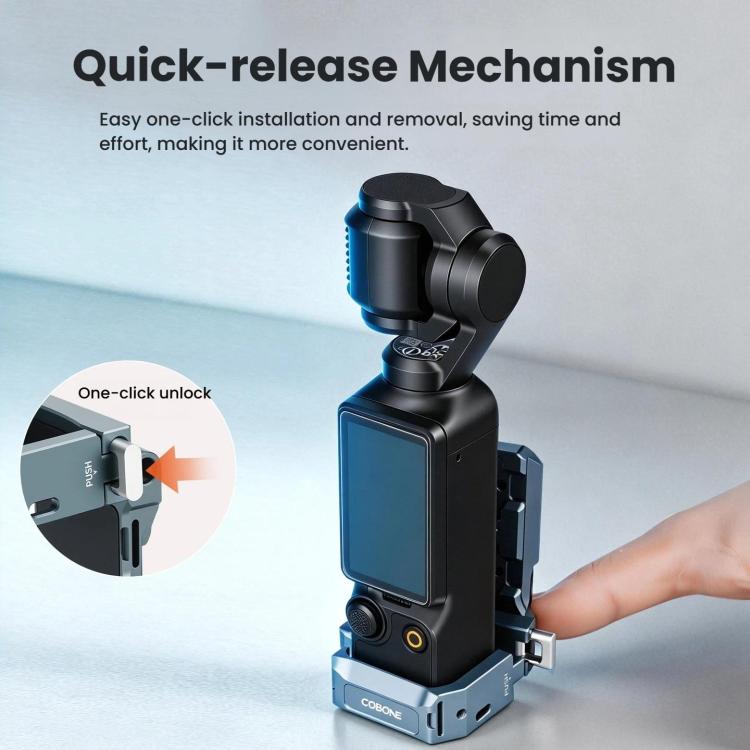 For DJI Osmo Pocket 3 COBONE Magnetic Extension Mount Quick-Release Adapter With 1/4-Inch Screw Hole & Cold Shoe, CPK-2