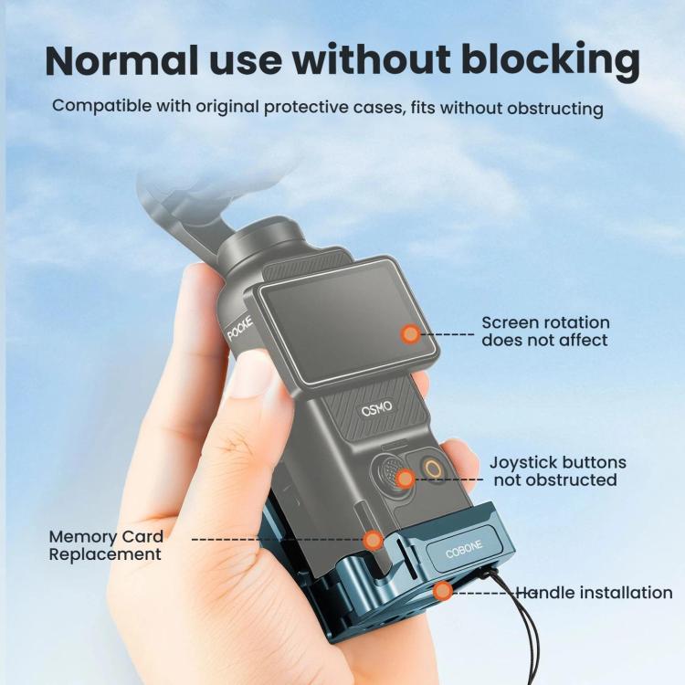 For DJI Osmo Pocket 3 COBONE Magnetic Extension Mount Quick-Release Adapter With 1/4-Inch Screw Hole & Cold Shoe, CPK-2