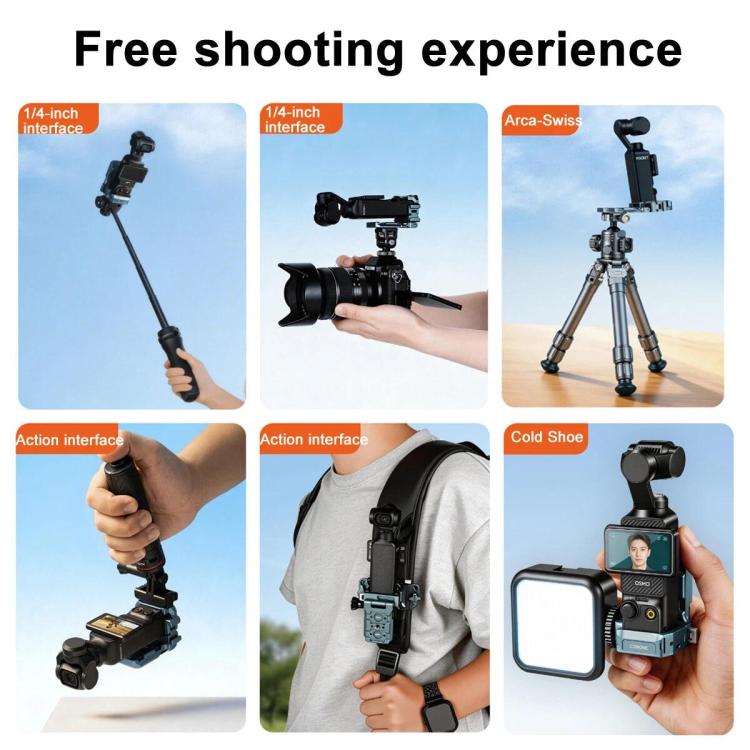 For DJI Osmo Pocket 3 COBONE Magnetic Extension Mount Quick-Release Adapter With 1/4-Inch Screw Hole & Cold Shoe, CPK-2