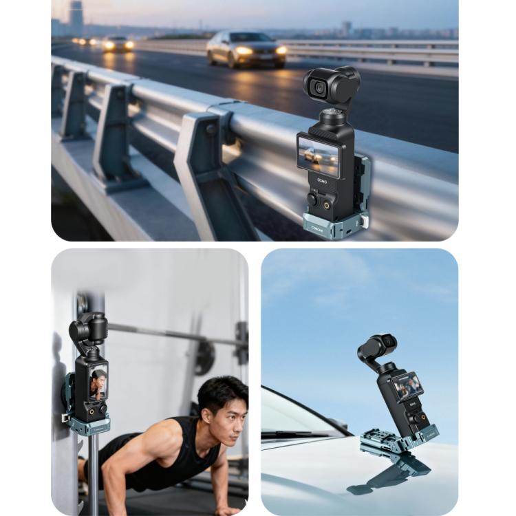 For DJI Osmo Pocket 3 COBONE Magnetic Extension Mount Quick-Release Adapter With 1/4-Inch Screw Hole & Cold Shoe, CPK-2