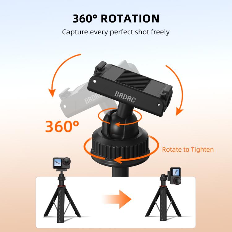 For DJI Osmo Action 5 Pro / Osmo 360 BRDRC Extended Selfie Stick Quick-Release Tripod, AC6039_2