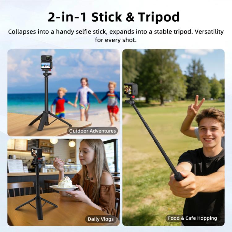 For DJI Flymile Rotary Quick-Release Tripod Extension Selfie Stick, For Action 6 / Nano, For Action 3 / 4 / 5Pro / Osmo 360