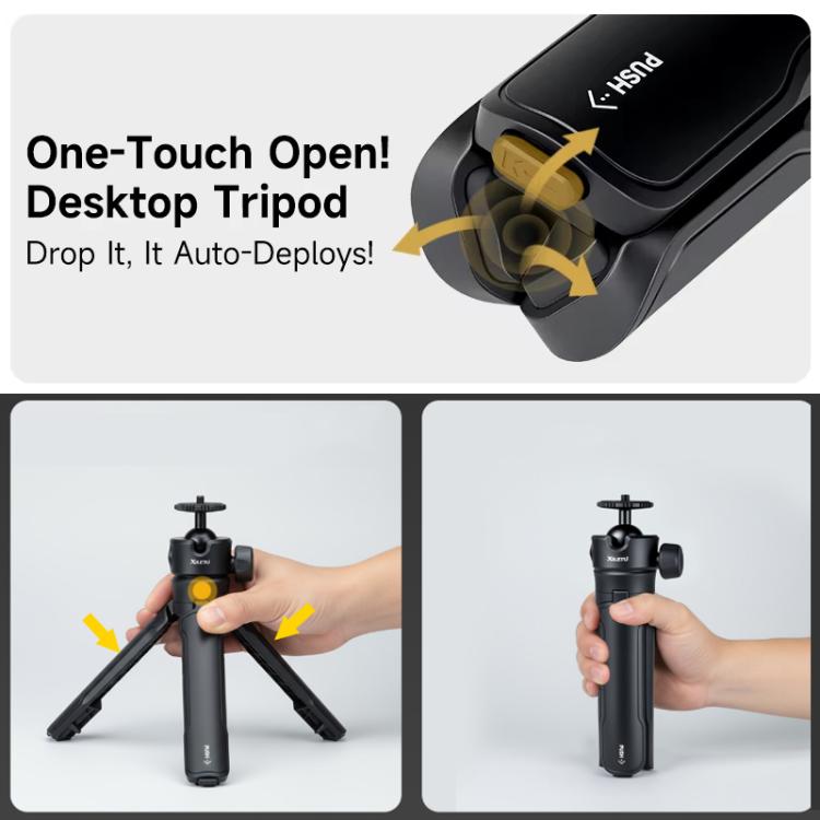 XILETU XS-21 Touch Ground Auto-Open Tripod Selfie Stick Extendable Pole With Universal Metal Ball Head 200-402mm