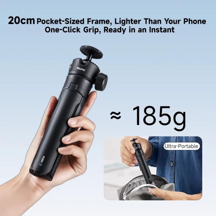 XILETU XS-21 Touch Ground Auto-Open Tripod Selfie Stick Extendable Pole With Universal Metal Ball Head 200-402mm