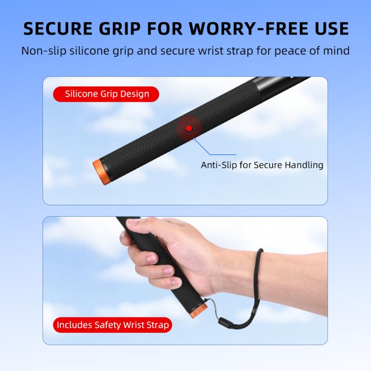 For DJI Osmo Pocket 3 / Action 6 / Insta360 X5 BRDRC Telescopic Extension Pole Selfie Stick