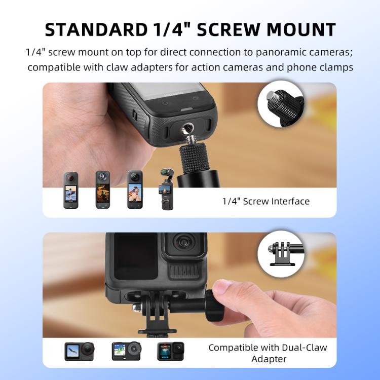 For DJI Osmo Pocket 3 / Action 6 / Insta360 X5 BRDRC Telescopic Extension Pole Selfie Stick