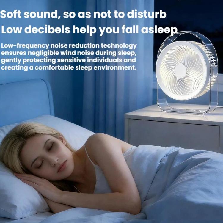 Dormitory Outdoor Desktop Night Light Silent Fan With Night Light, White Direct Plug, Purple Direct Plug, White Rechargeable, Purple Rechargeable