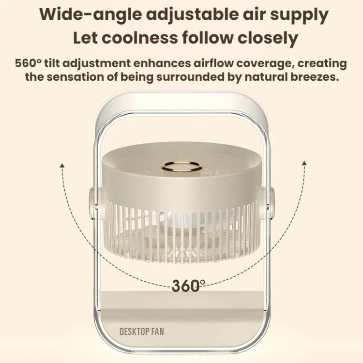 USB Rechargeable Desktop High-Power Fan With Night Light