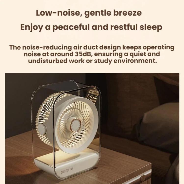 USB Rechargeable Desktop High-Power Fan With Night Light