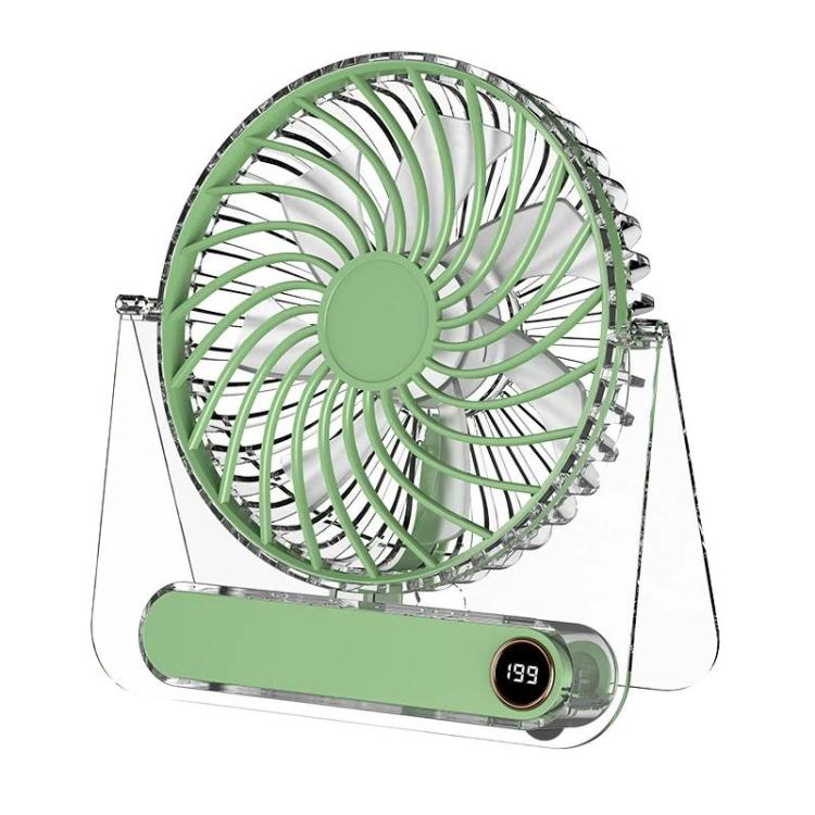 JP-08 Ultra-Thin Desktop Mini Fan Quiet Transparent Digital Display Fan For Office Desk