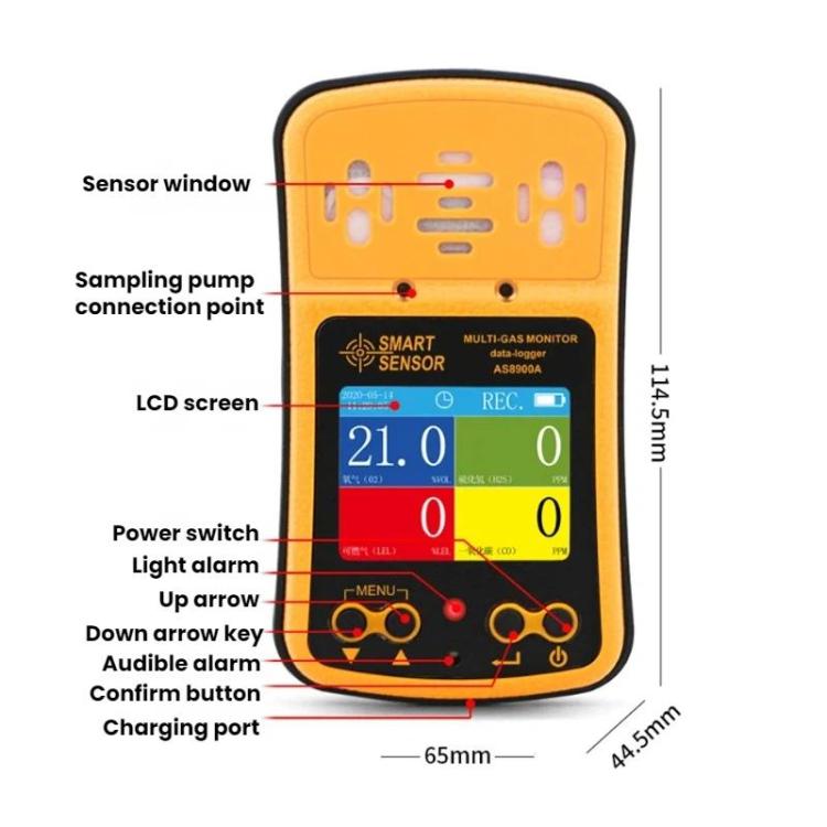 SMART SENSOR 4 In 1 Explosion-Proof Space Gas Detector, AS8900A