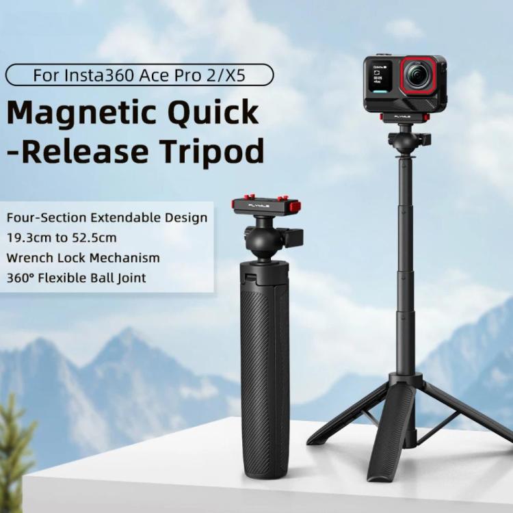 For Insta360 Ace Pro 1 / 2 / ACE / X5 Flymile Quick-Release Selfie Extension Tripod