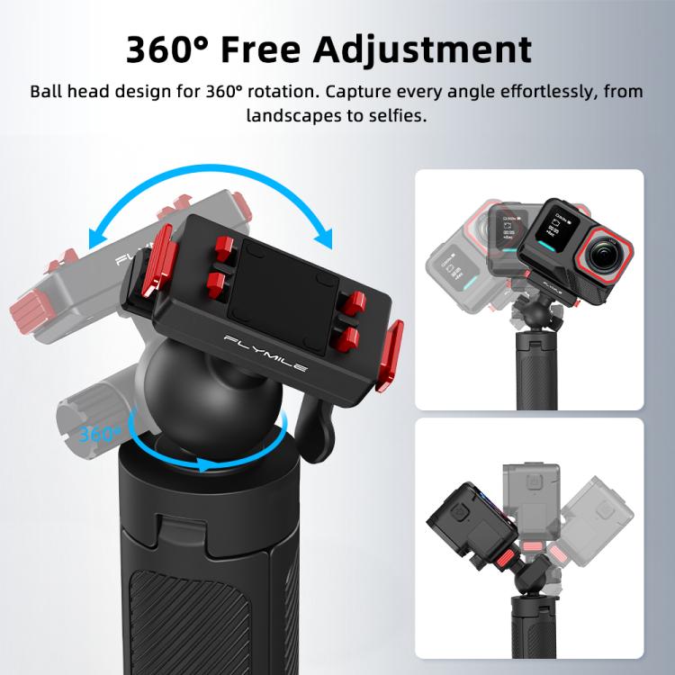 For Insta360 Ace Pro 1 / 2 / ACE / X5 Flymile Quick-Release Selfie Extension Tripod