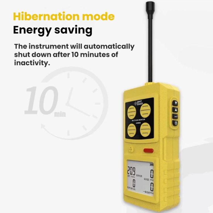 SMART SENSOR 4 In 1 Oxygen/Hydrogen Sulfide/Carbon Monoxide Gas Detector, AR8900