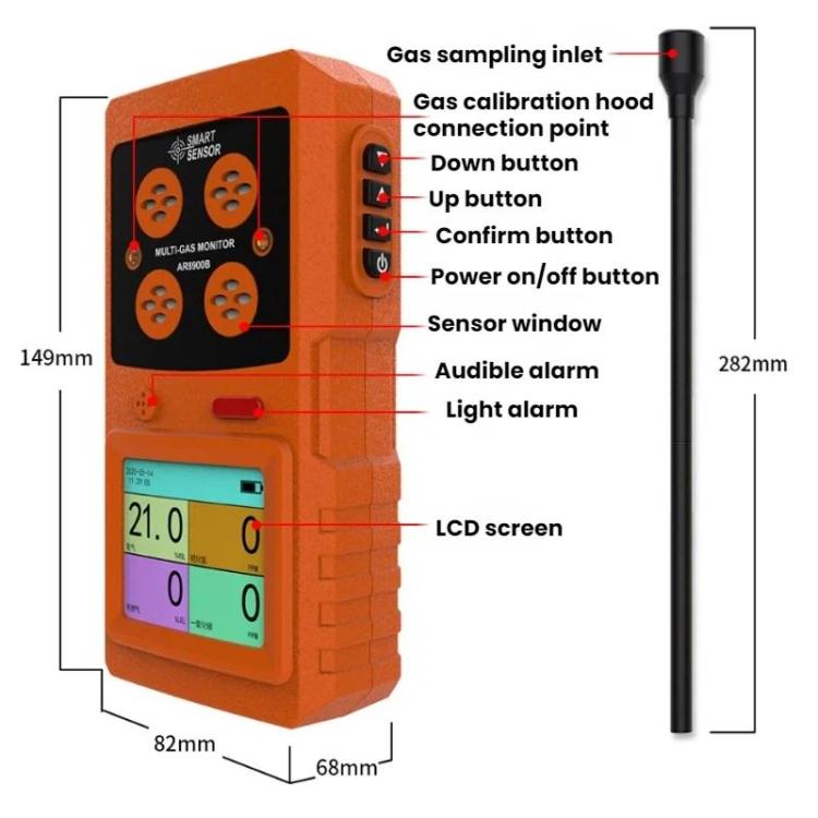 SMART SENSOR 4 In 1 Gas Concentration Explosion-Proof Detector, AR8900A