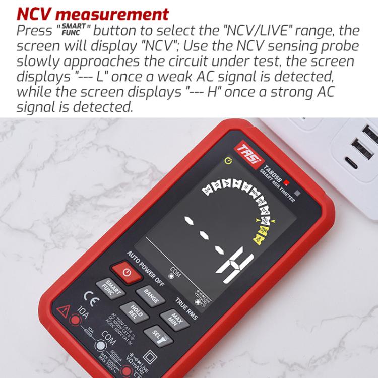 Large Screen Digital Fully Automatic Smart Multimeter, TASI TA805A Battery-powered, TASI TA805B Rechargeable