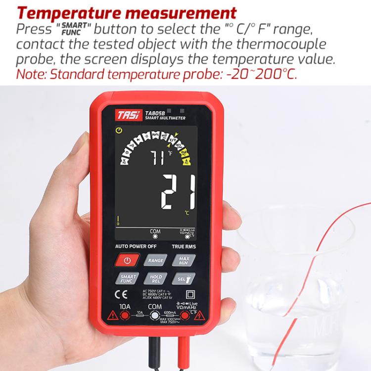 Large Screen Digital Fully Automatic Smart Multimeter, TASI TA805A Battery-powered, TASI TA805B Rechargeable