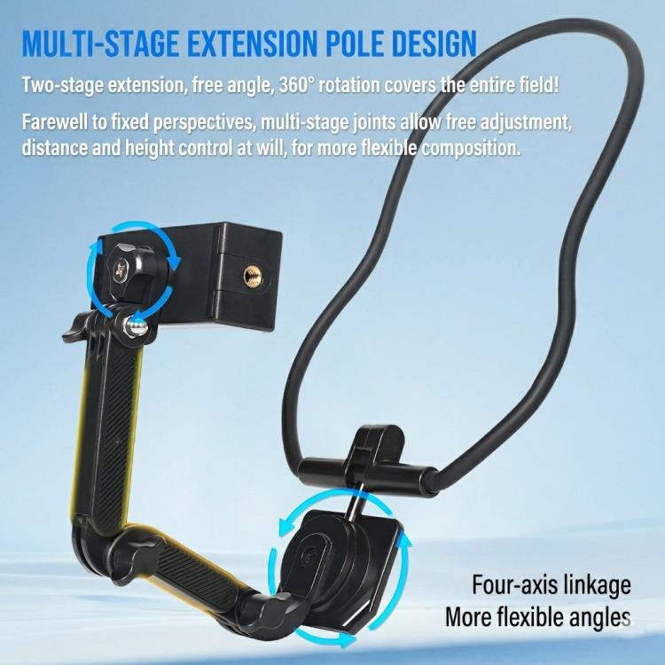 POV Neck Mount For Cell Phone & Action Camera Quick-Release Neck Holder With Extension Rod, Standard, Standard With Fixed Strap, Extra Large, Extra Large With Strap