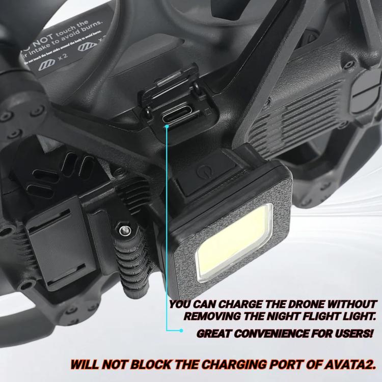For DJI Avata 2 Night Flight Light Rechargeable LED Fill Light with 3 Light Modes, 180-degree Adjustable Angle Searchlight