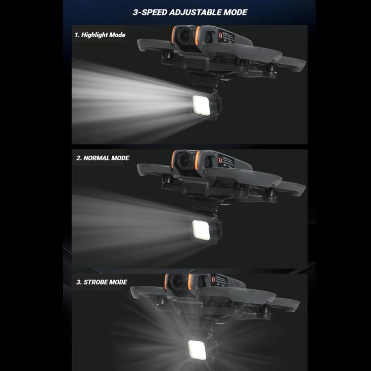 For DJI Avata 2 Night Flight Light Rechargeable LED Fill Light with 3 Light Modes, 180-degree Adjustable Angle Searchlight