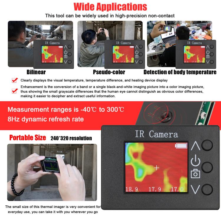 MLX90640 1.8-Inch LCD Digital Infrared Thermal Imager DIY Inspection Tool, MLX90640