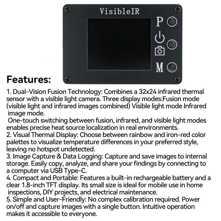 VisibleIR B18 Infrared-Visible Thermal Imager Camera, VisibleIR B18