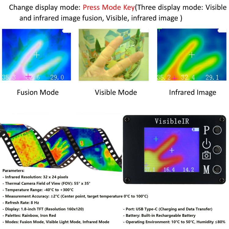 VisibleIR B18 Infrared-Visible Thermal Imager Camera, VisibleIR B18