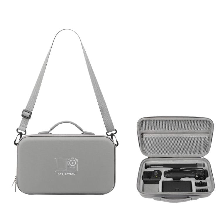 For DJI Osmo Action 6 Adventure Combo Carrying Case Portable Shoulder Bag Battery Handle & 1.5m Extension Rod, Cage Compatible
