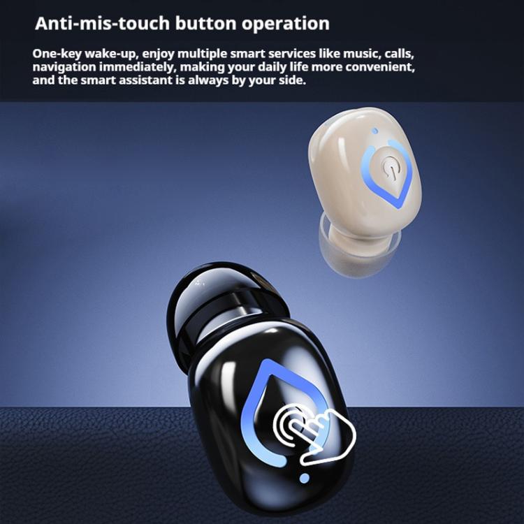 V08 Mini Button In-Ear Bluetooth Earphone IPX3 Waterproof Single Earbud