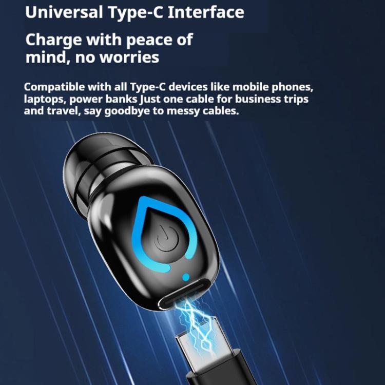 V08 Mini Button In-Ear Bluetooth Earphone IPX3 Waterproof Single Earbud