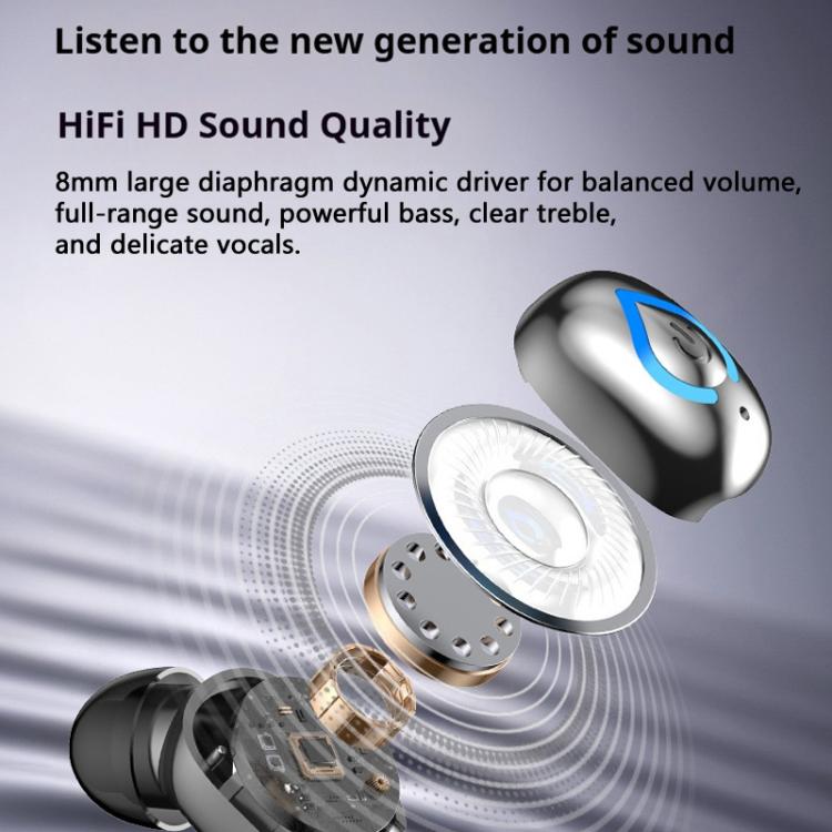 V08 Mini Button In-Ear Bluetooth Earphone IPX3 Waterproof Single Earbud