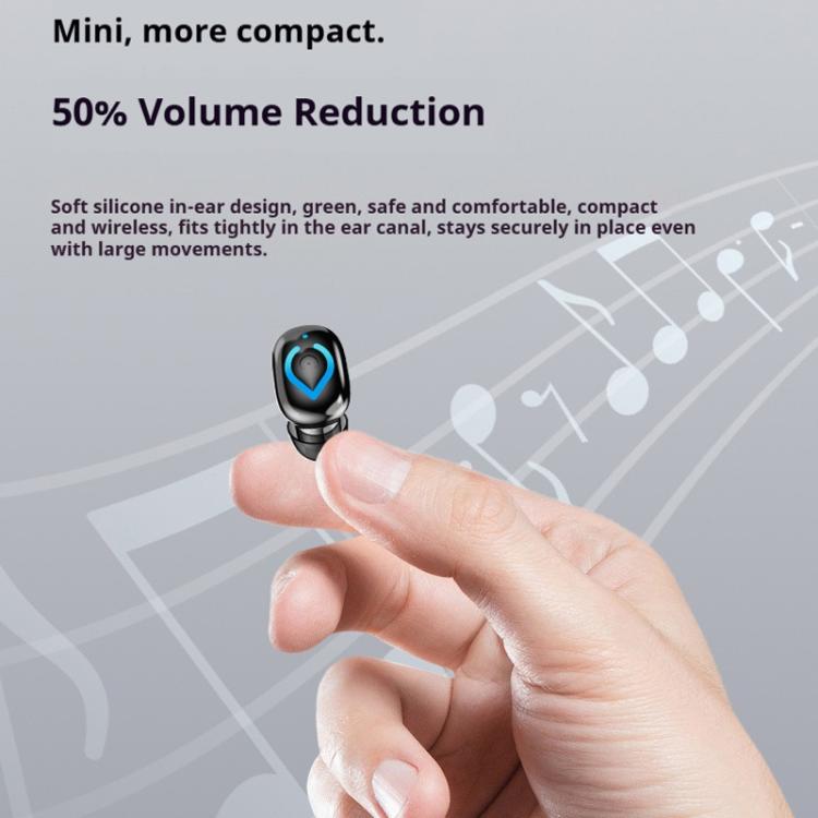 V08 Mini Button In-Ear Bluetooth Earphone IPX3 Waterproof Single Earbud